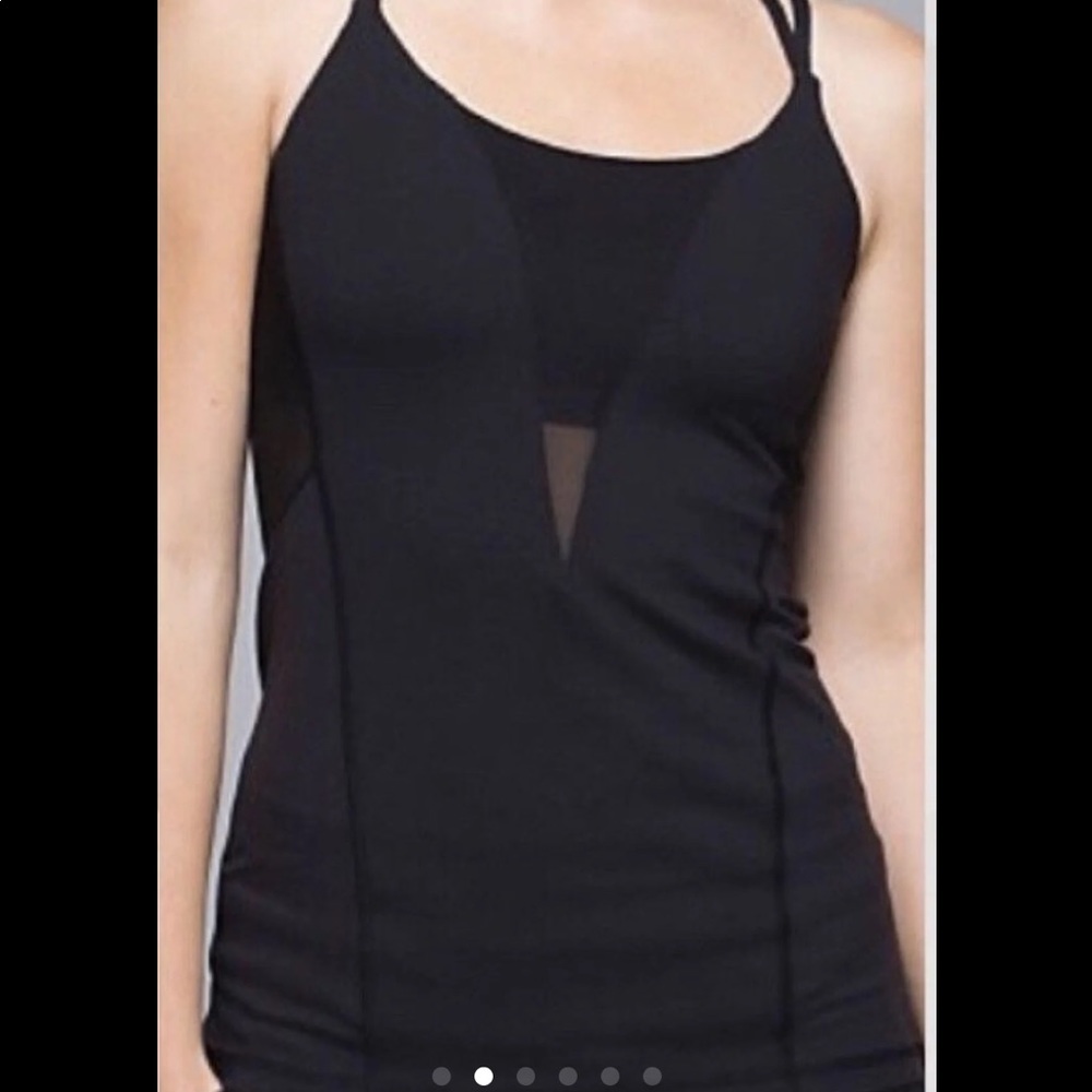 Lululemon Exquisite Tank Black 10 mesh panels